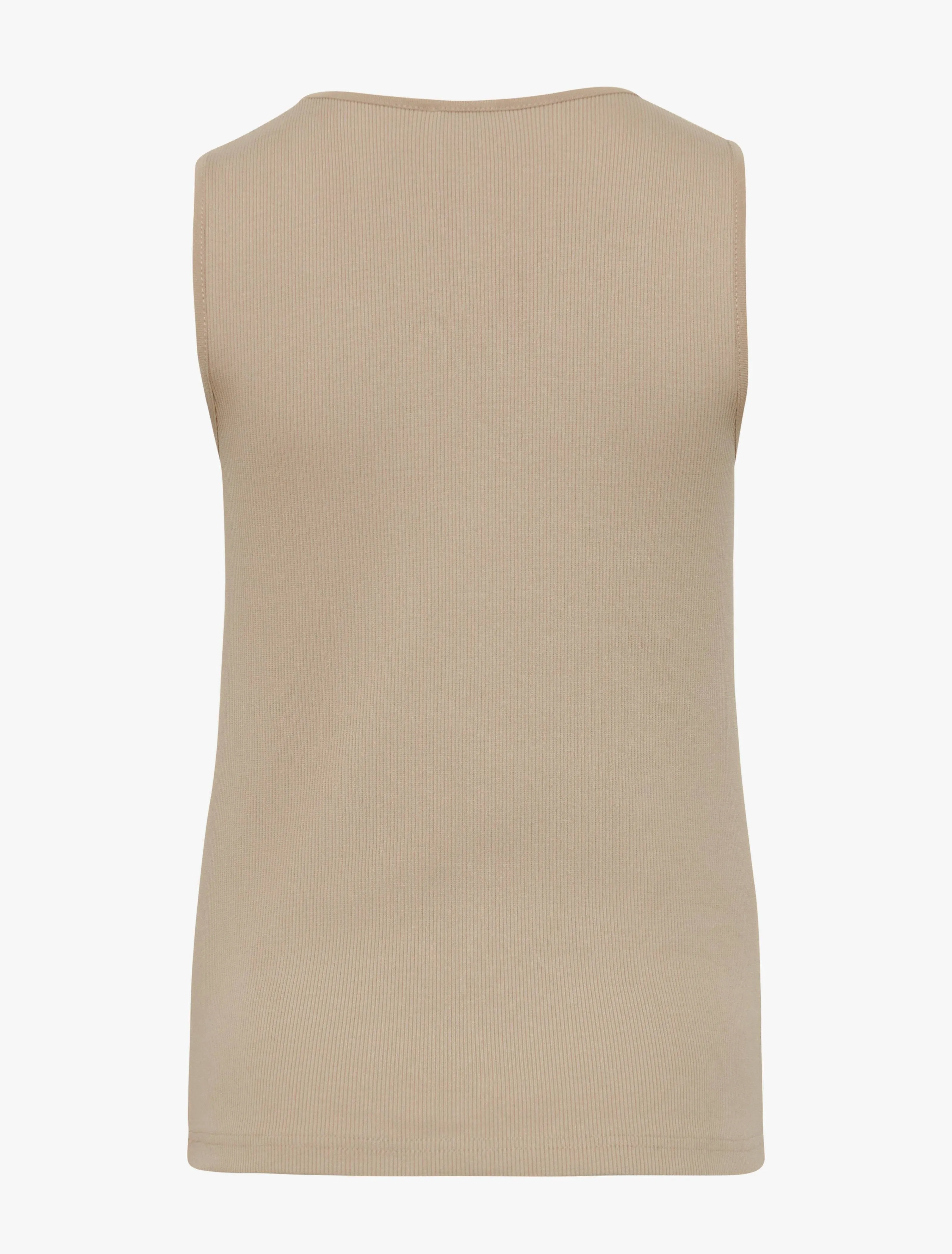 Azami Signature Rib Scoop Tank In Taupe