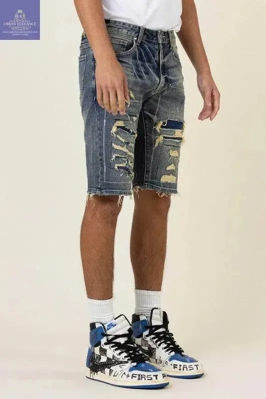 Boro Distressed Denim Bermuda Shorts
