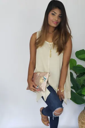Celia- Was- Here Tank in Neutral Taupe