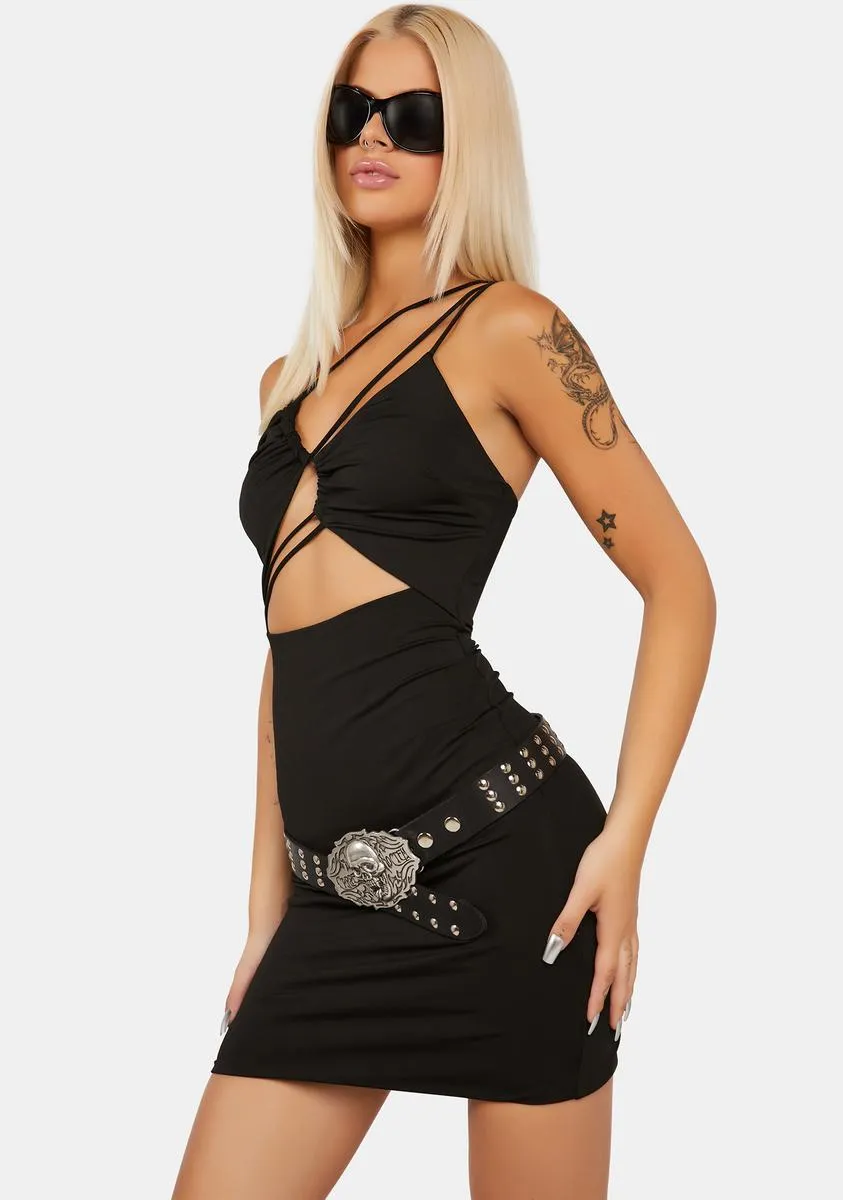 Dark Time To Party Cutout Mini Dress