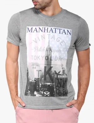 Freeport Motif Burnout T-Shirt In Pewter Grey - Tokyo Laundry