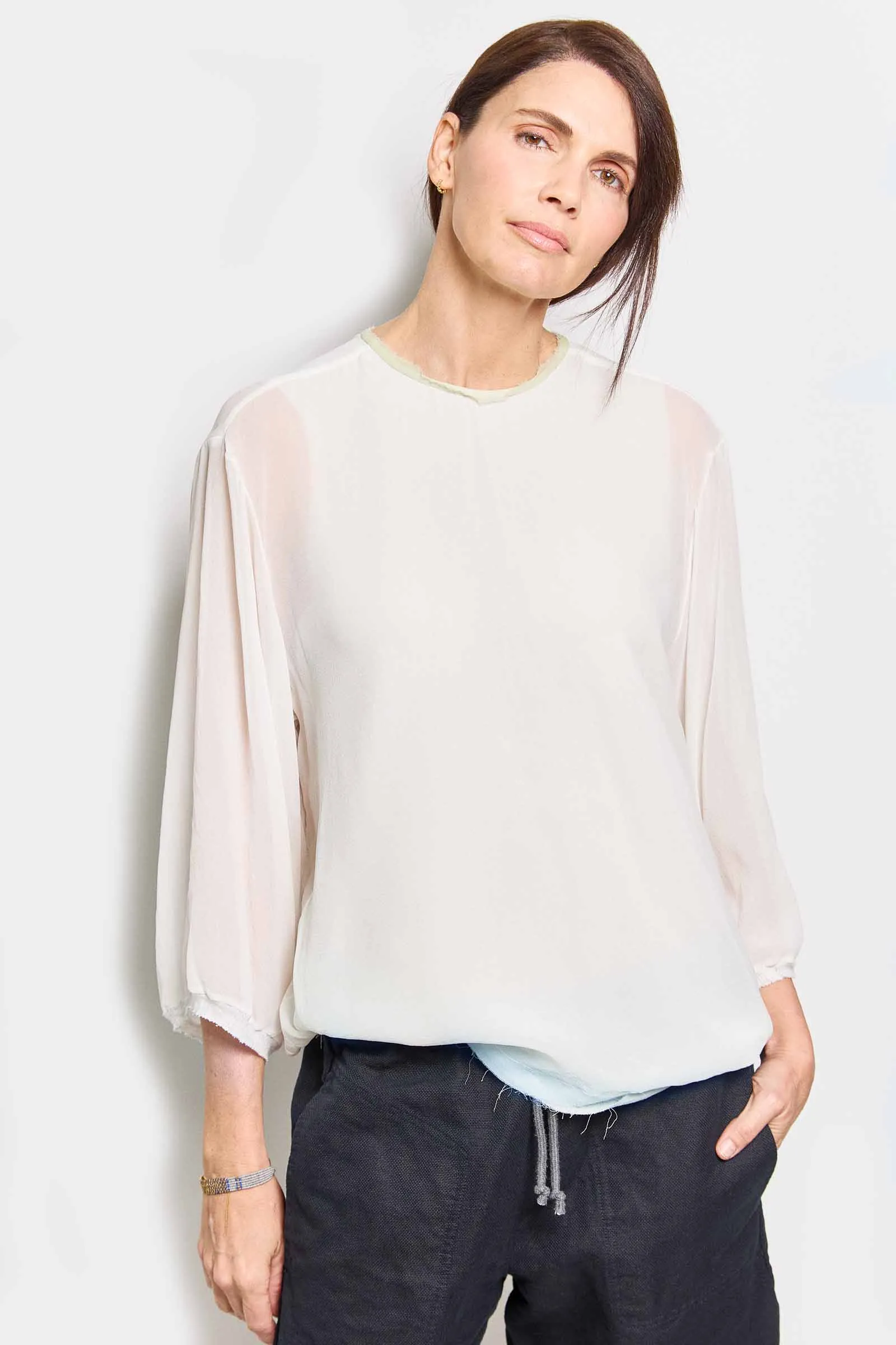 george silk georgette tee