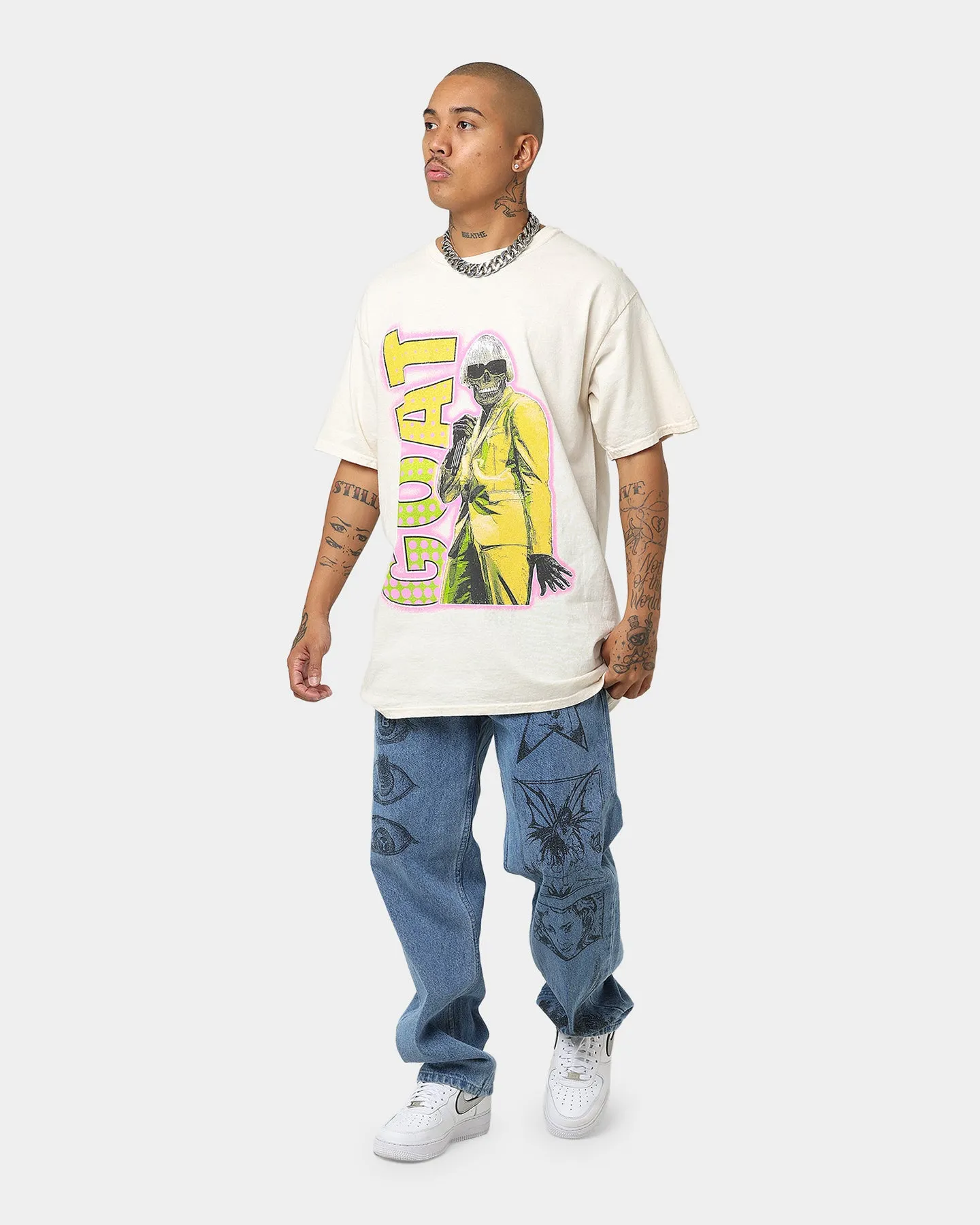 Goat Crew Bob Cut Skelly T-Shirt Off White