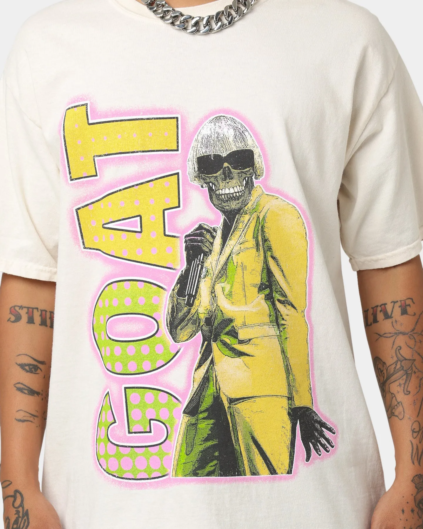 Goat Crew Bob Cut Skelly T-Shirt Off White