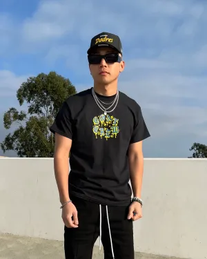 Goat Crew Drip Logo T-Shirt Black/Yellow/Purple