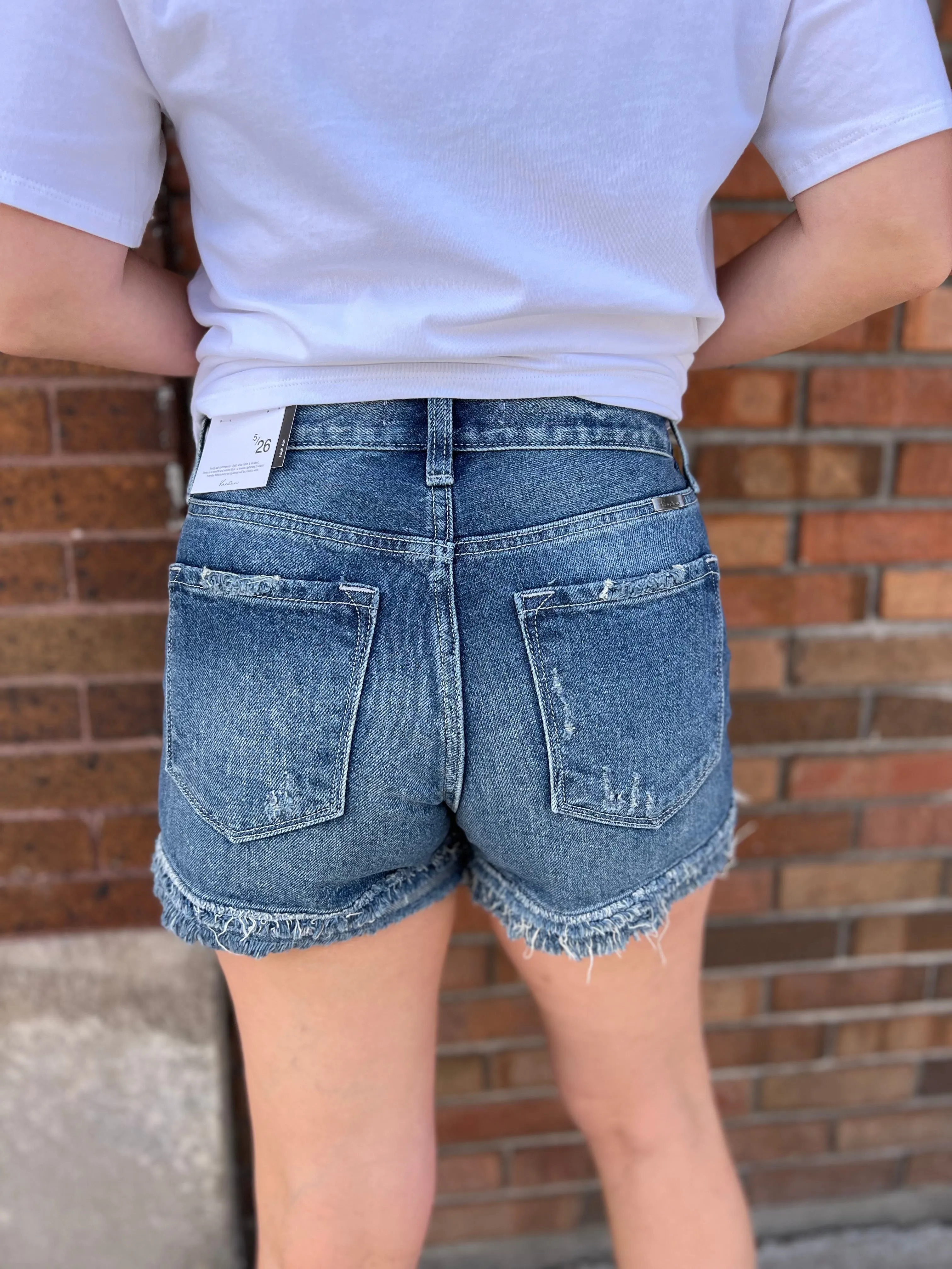 Kancan High Rise Fray Hem Shorts