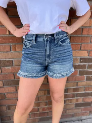 Kancan High Rise Fray Hem Shorts