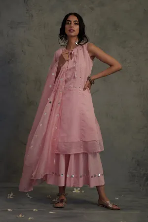 Light Pink Sleeveless Kurta Set