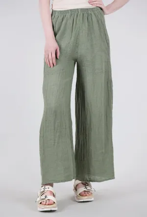 Linen Flow Pant, Olive