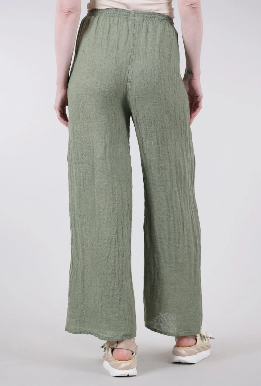 Linen Flow Pant, Olive