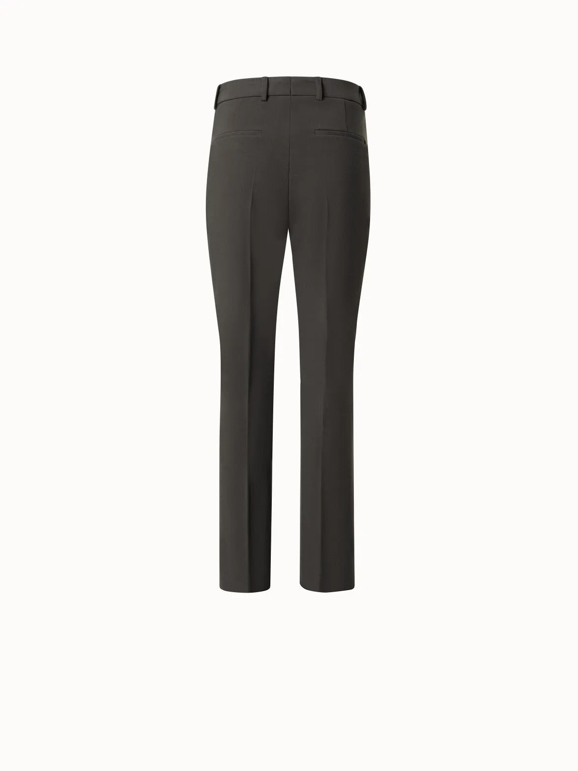 Lyocell Wool Stretch Gabardine Tapered Cropped Pants