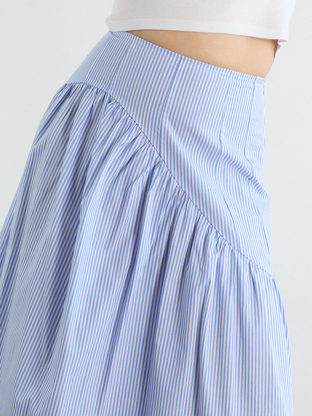 Maeve Midi Skirt - Blue Stripe