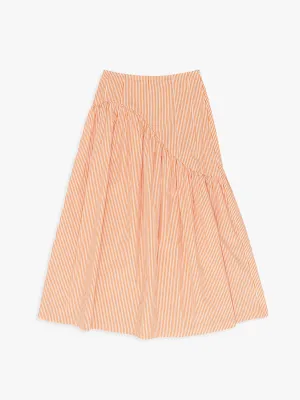 Maeve Midi Skirt - Orange Stripe