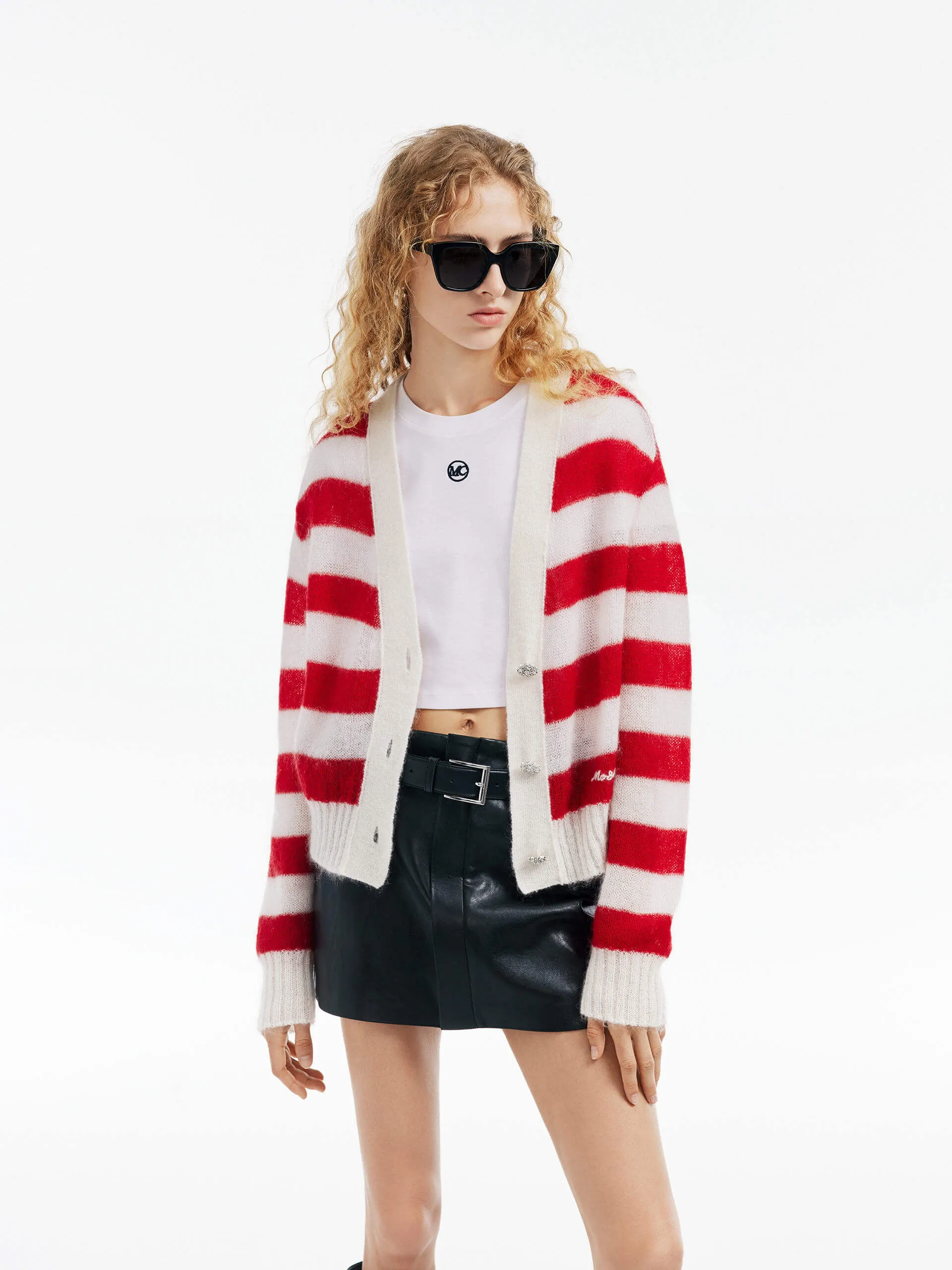 Mohair Blend Knit Cardigan