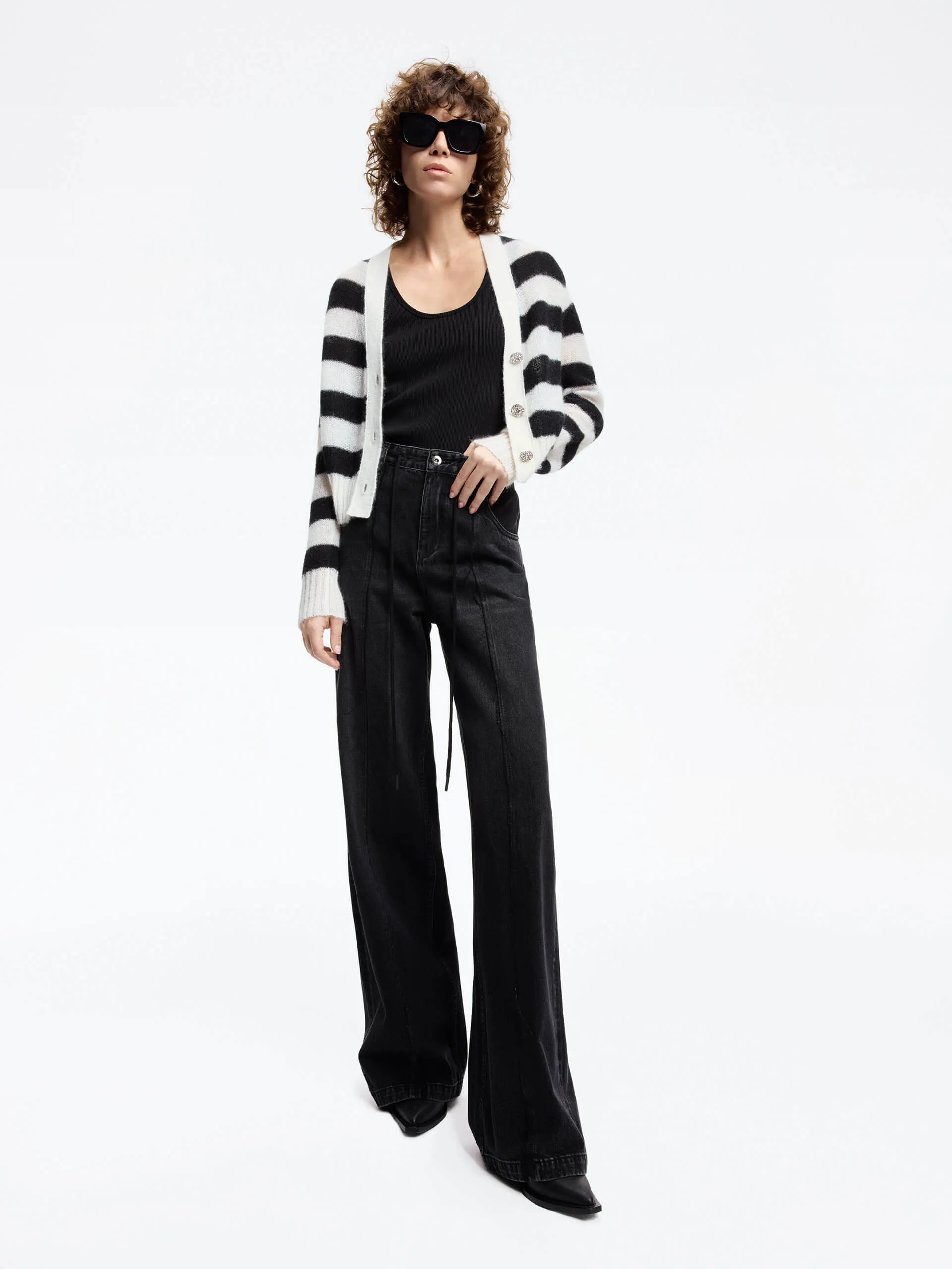 Mohair Blend Knit Cardigan