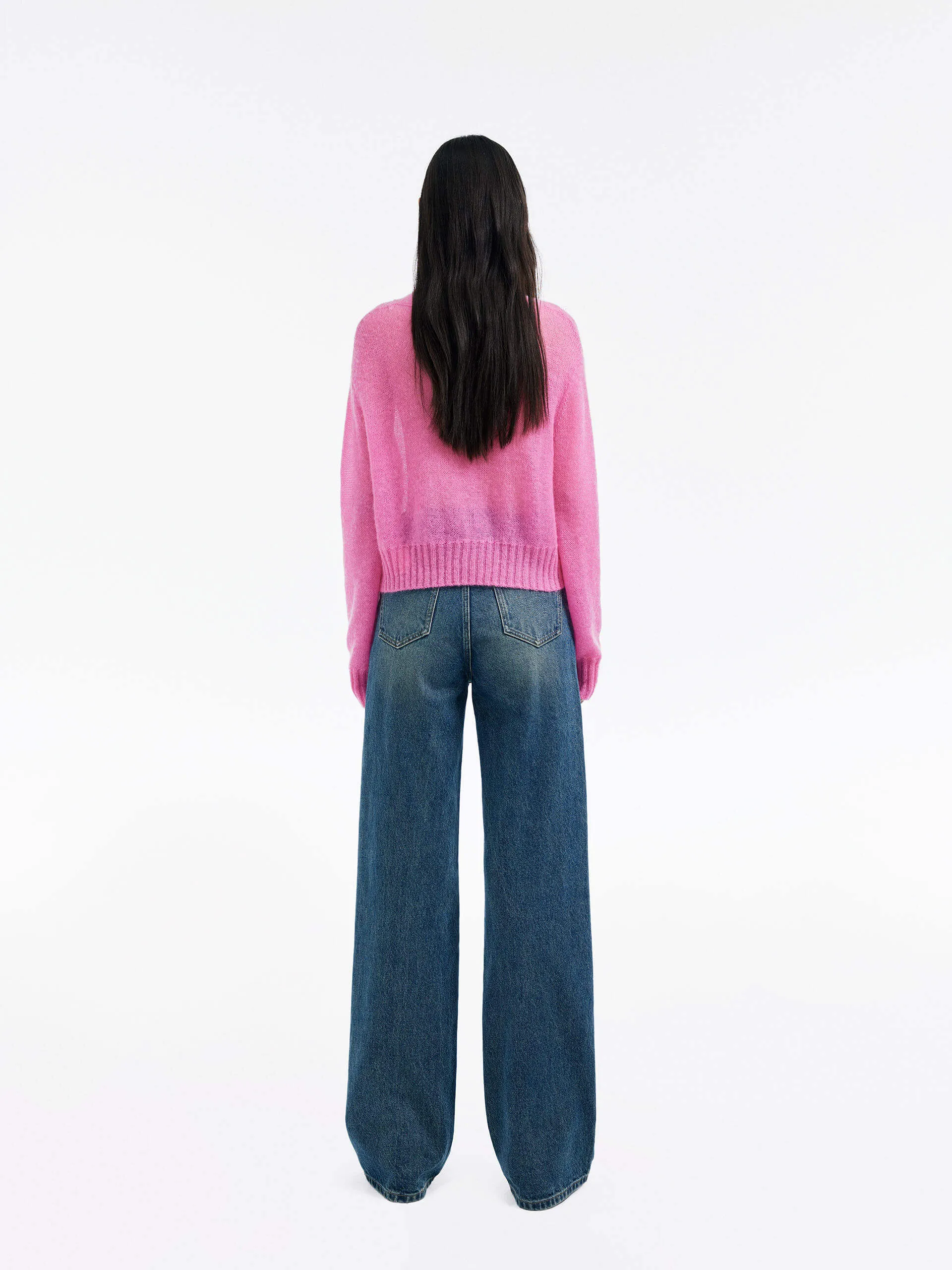 Mohair Blend Knit Cardigan