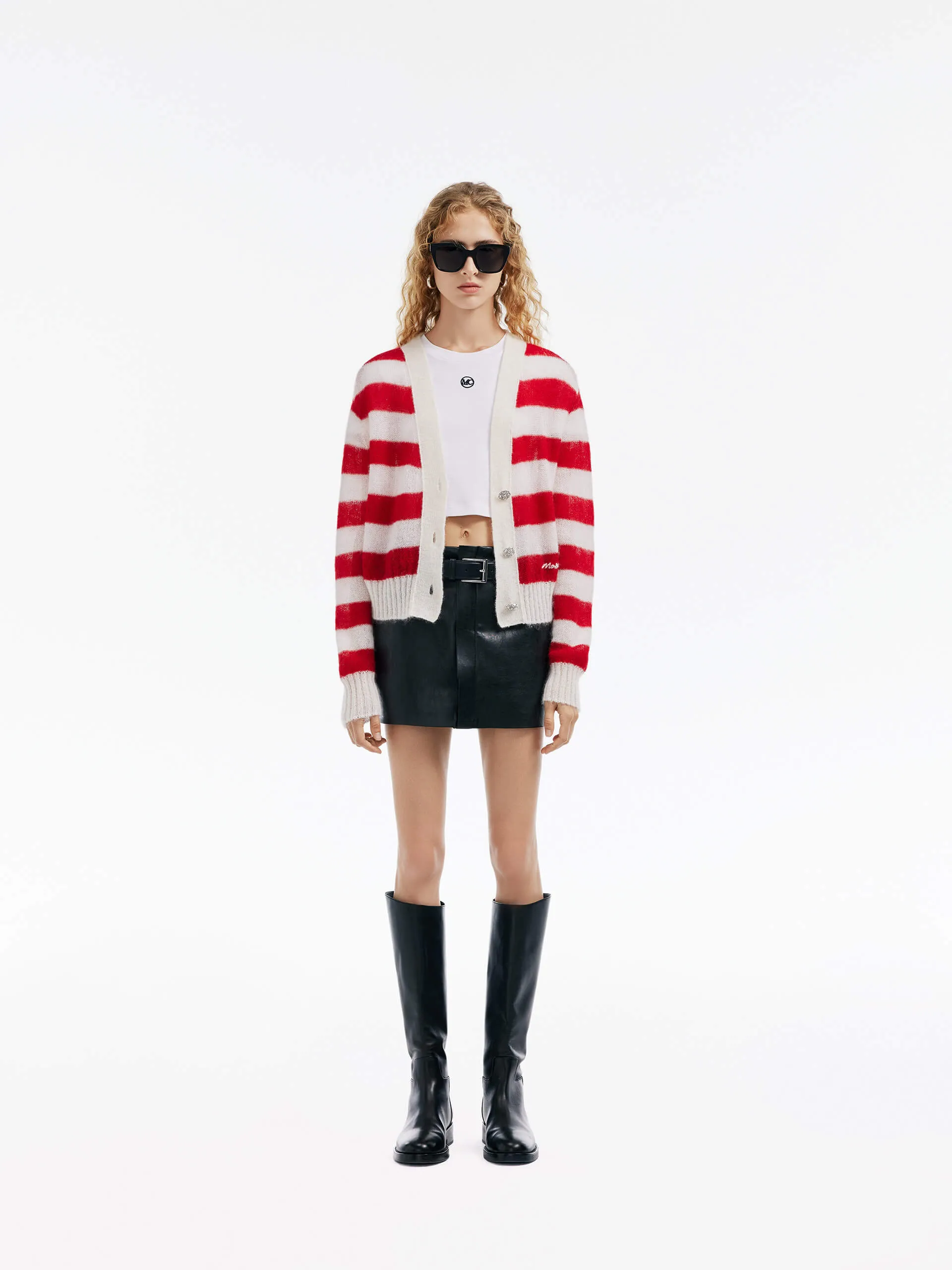 Mohair Blend Knit Cardigan