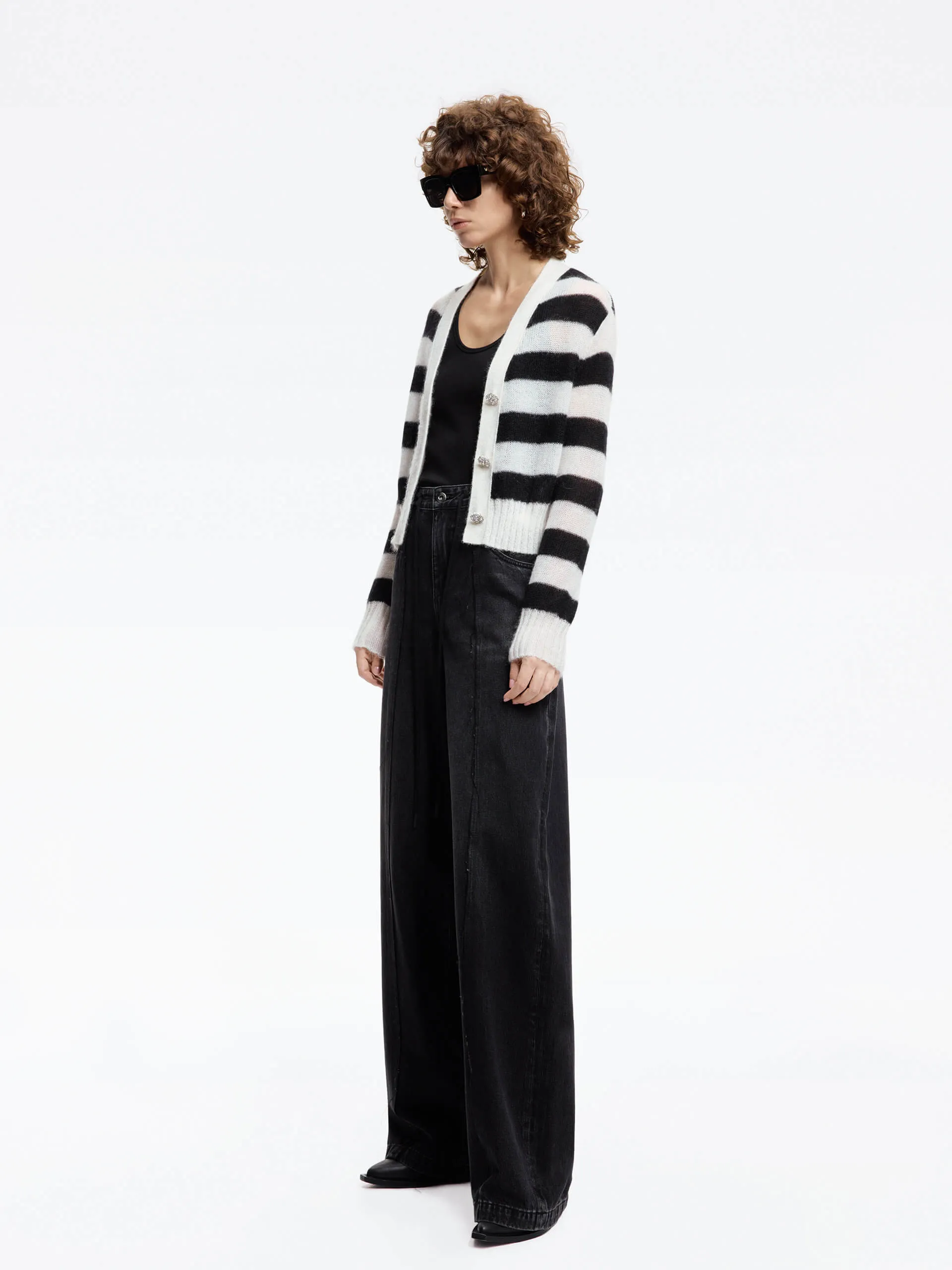 Mohair Blend Knit Cardigan