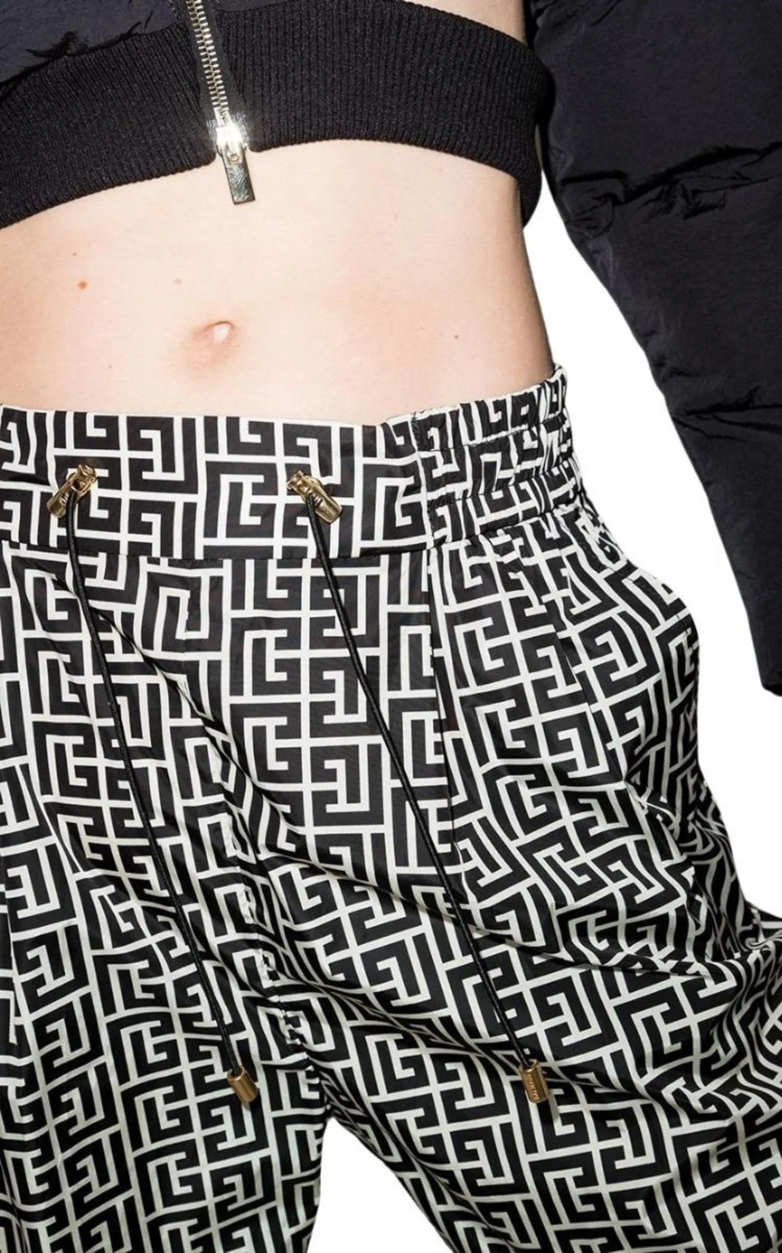Monogram Print Cropped Track Pants