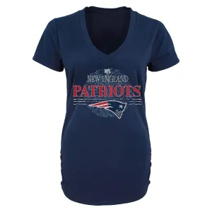 NFL New England Patriots Women's Charm V-Neck Tri-Blend T-Shirt - Medium