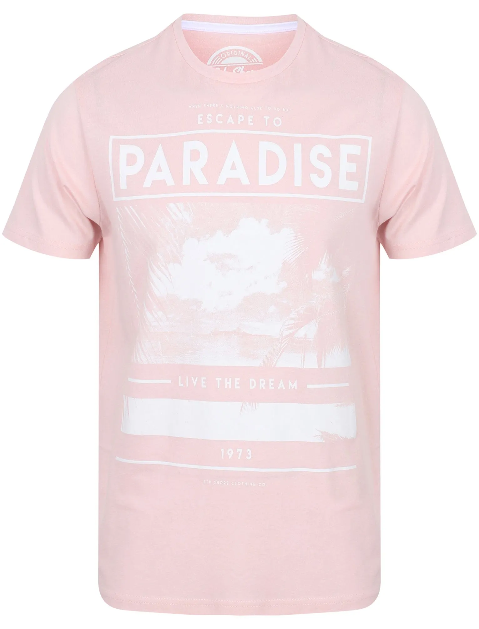 Paradise Motif Cotton T-Shirt In Lotus Pink - South Shore