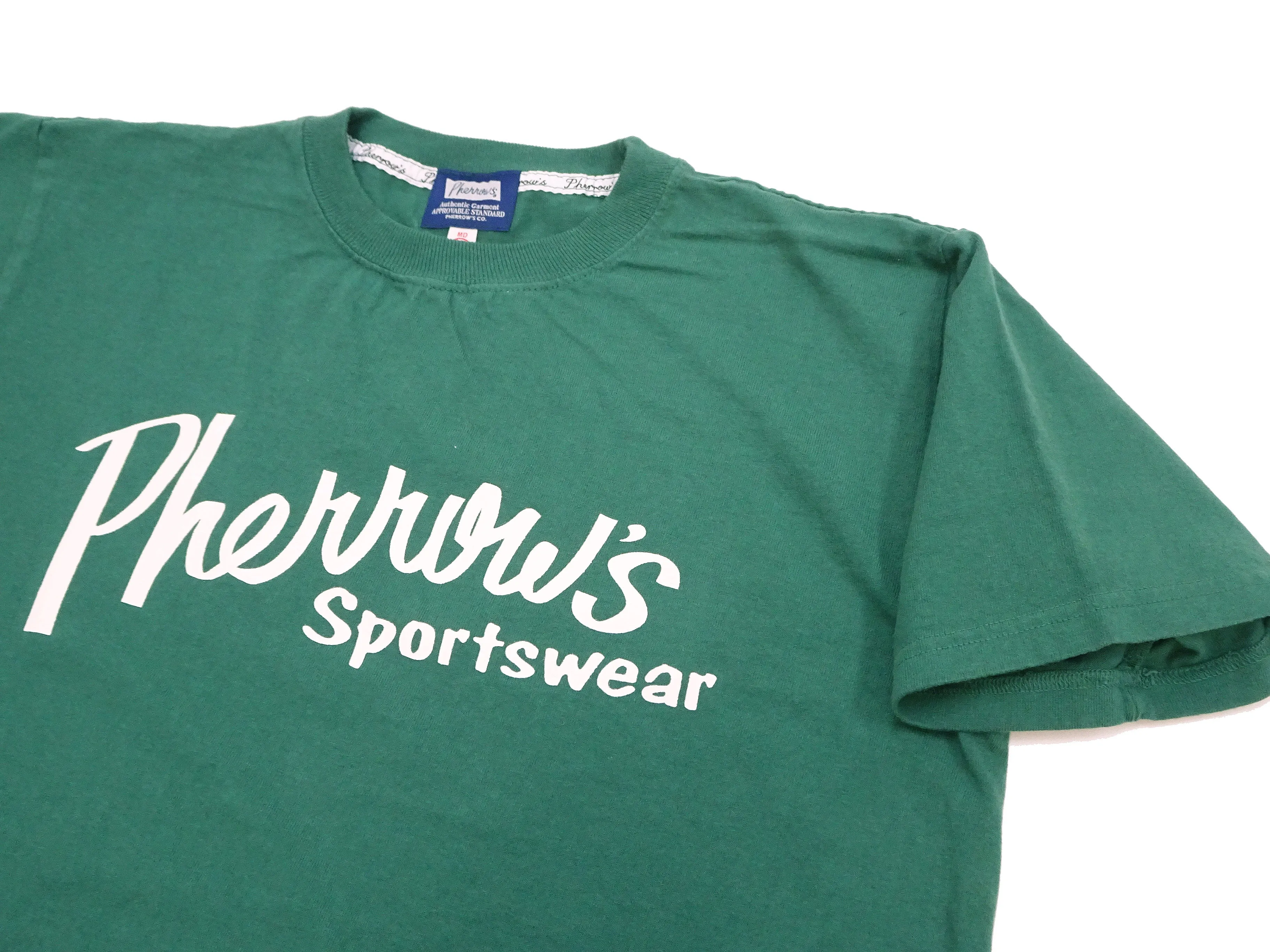 Pherrows T-Shirt Men's Short Sleeve Graphic Print Brand Logo Tee Pherrow's 24S-PT1 Green