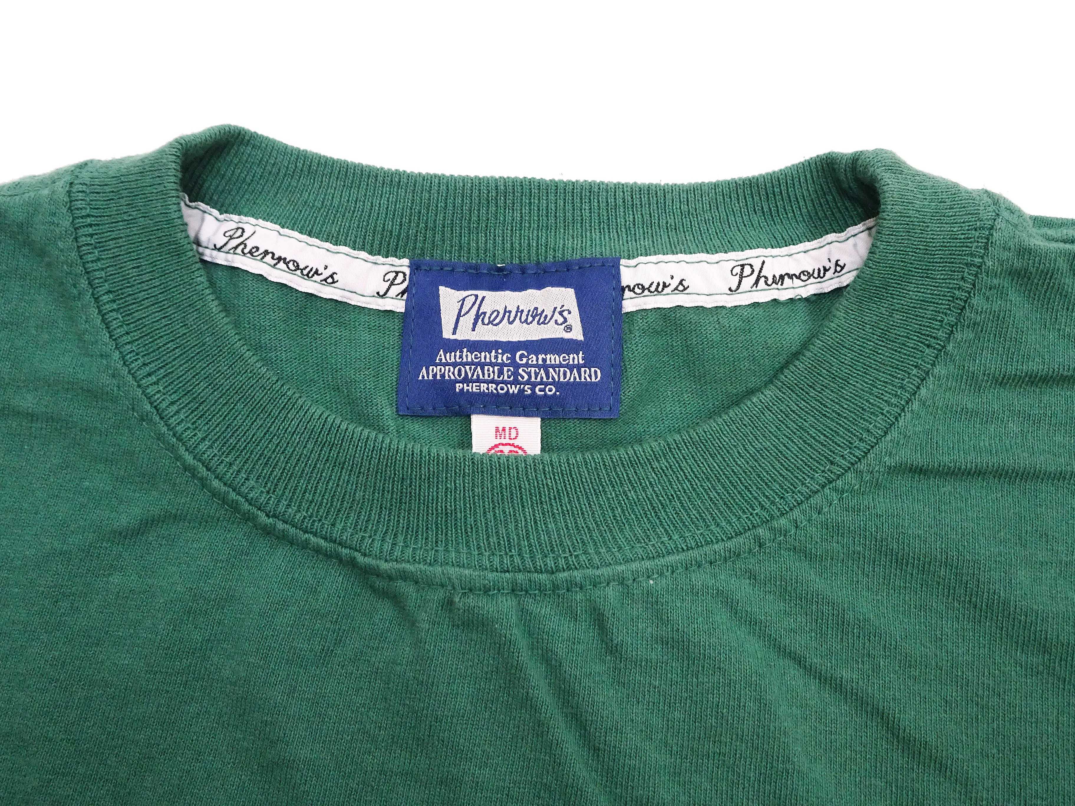 Pherrows T-Shirt Men's Short Sleeve Graphic Print Brand Logo Tee Pherrow's 24S-PT1 Green