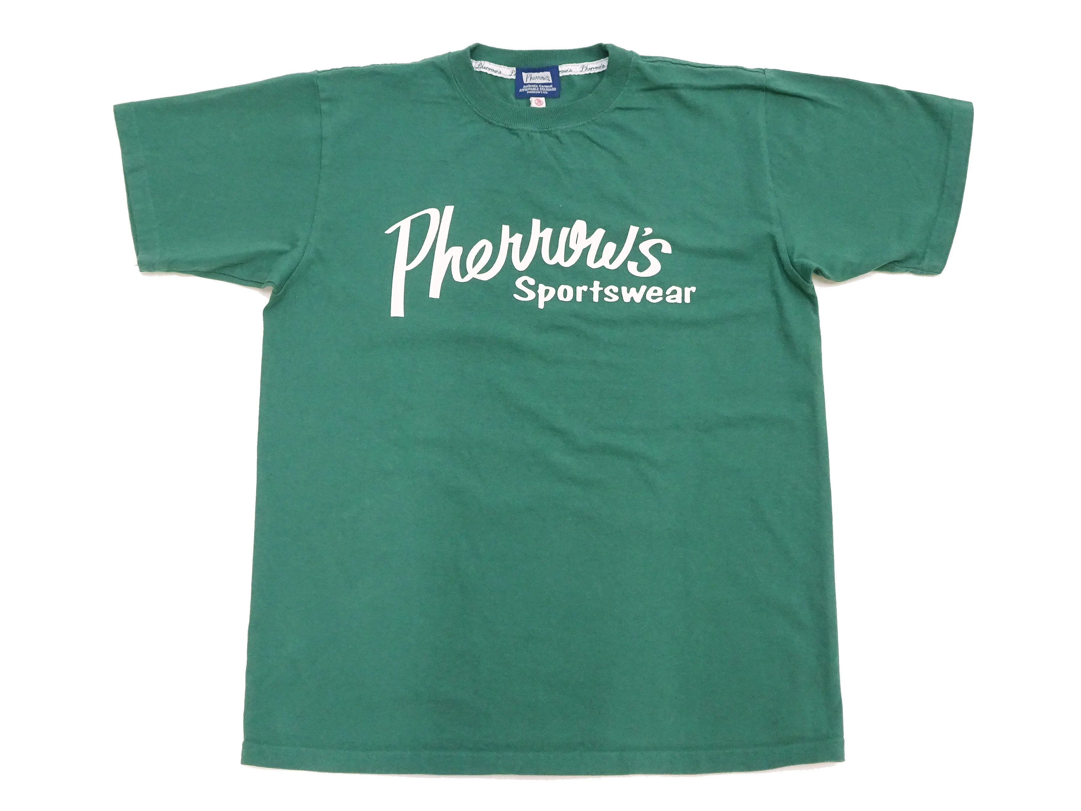 Pherrows T-Shirt Men's Short Sleeve Graphic Print Brand Logo Tee Pherrow's 24S-PT1 Green