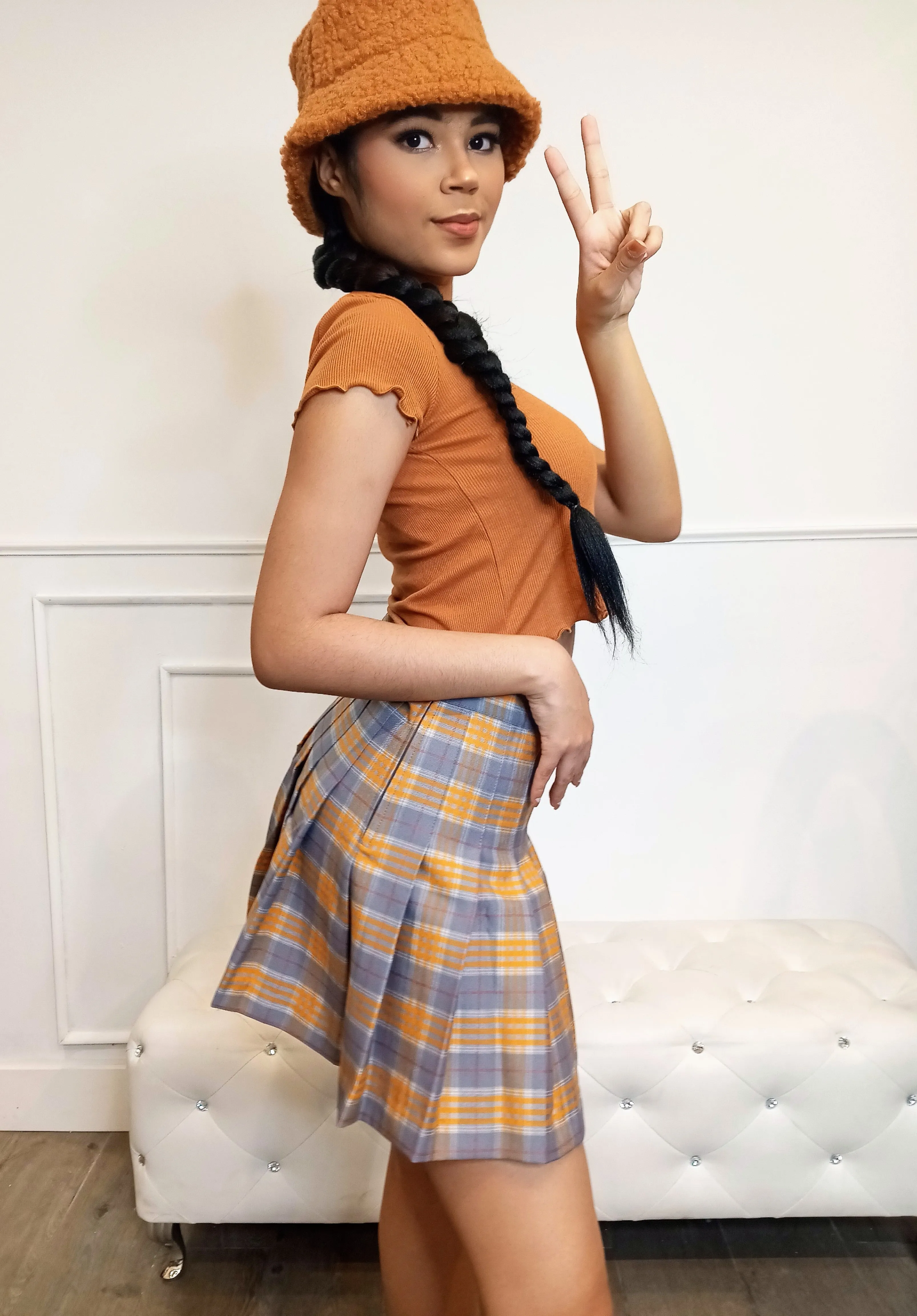 POSTER GIRL Plaid Mini Skirt
