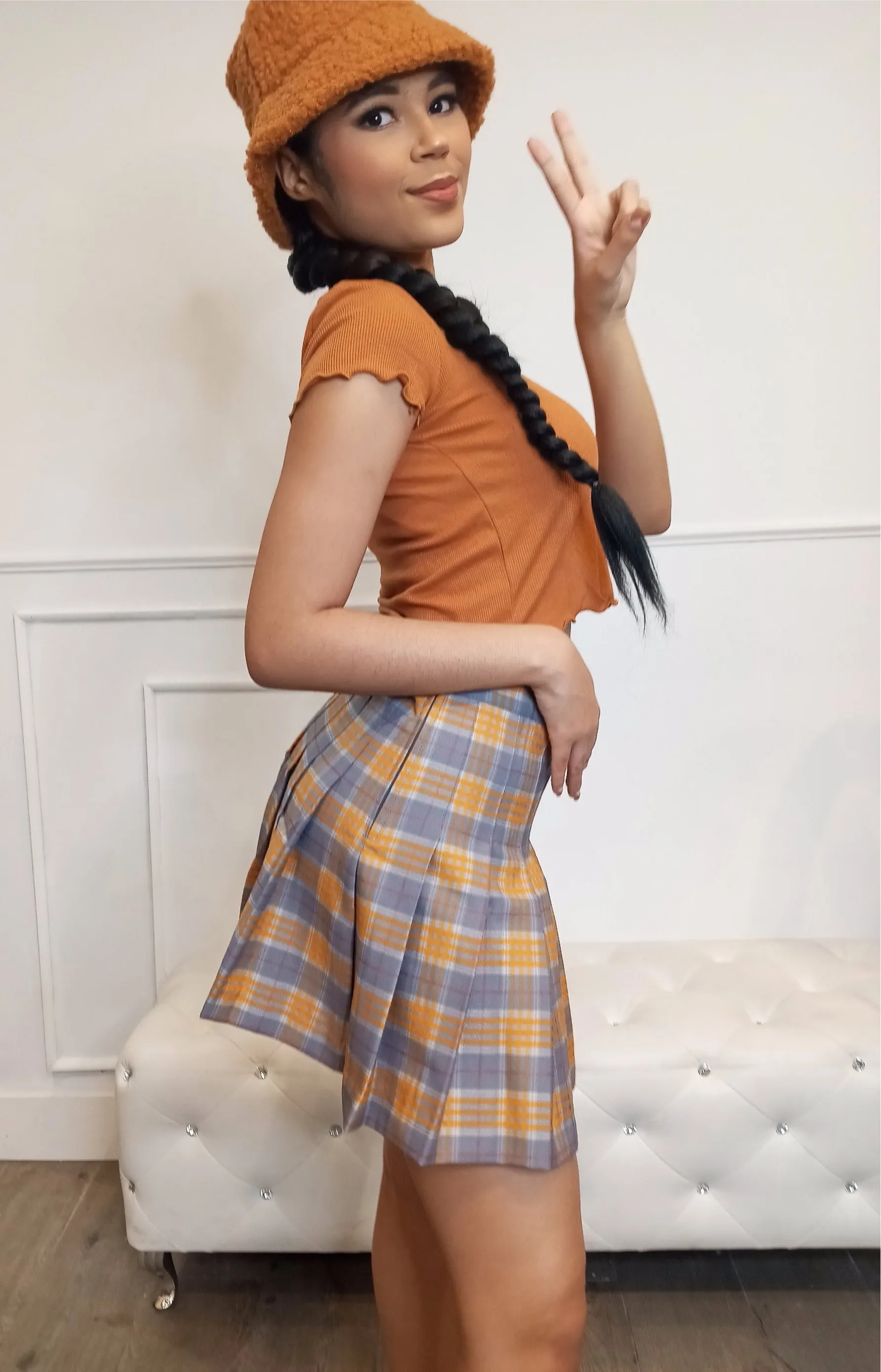 POSTER GIRL Plaid Mini Skirt