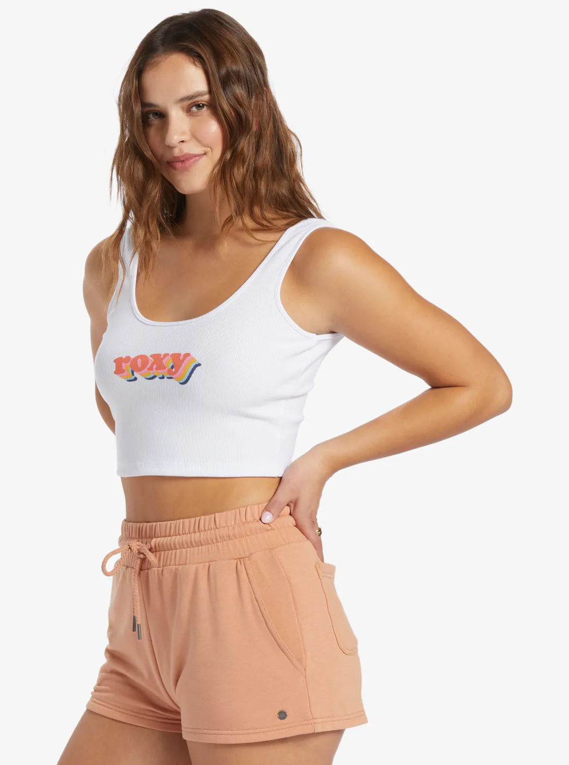 Retro Roxy Stack Tank Top - Snow White