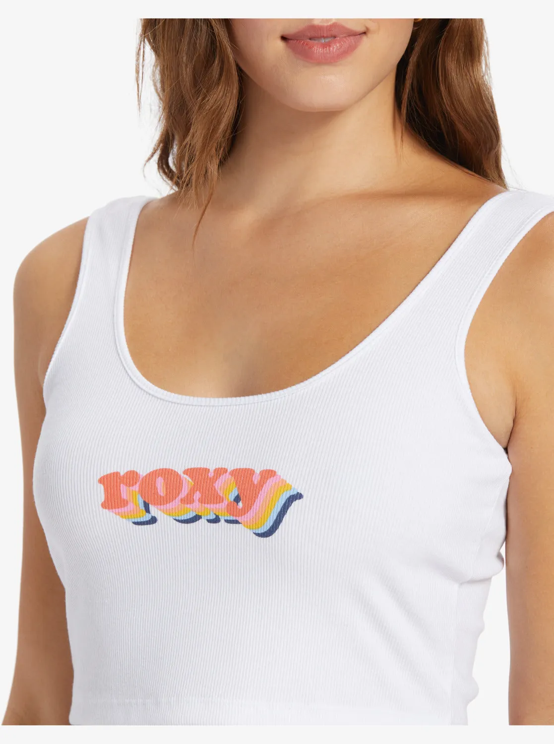 Retro Roxy Stack Tank Top - Snow White
