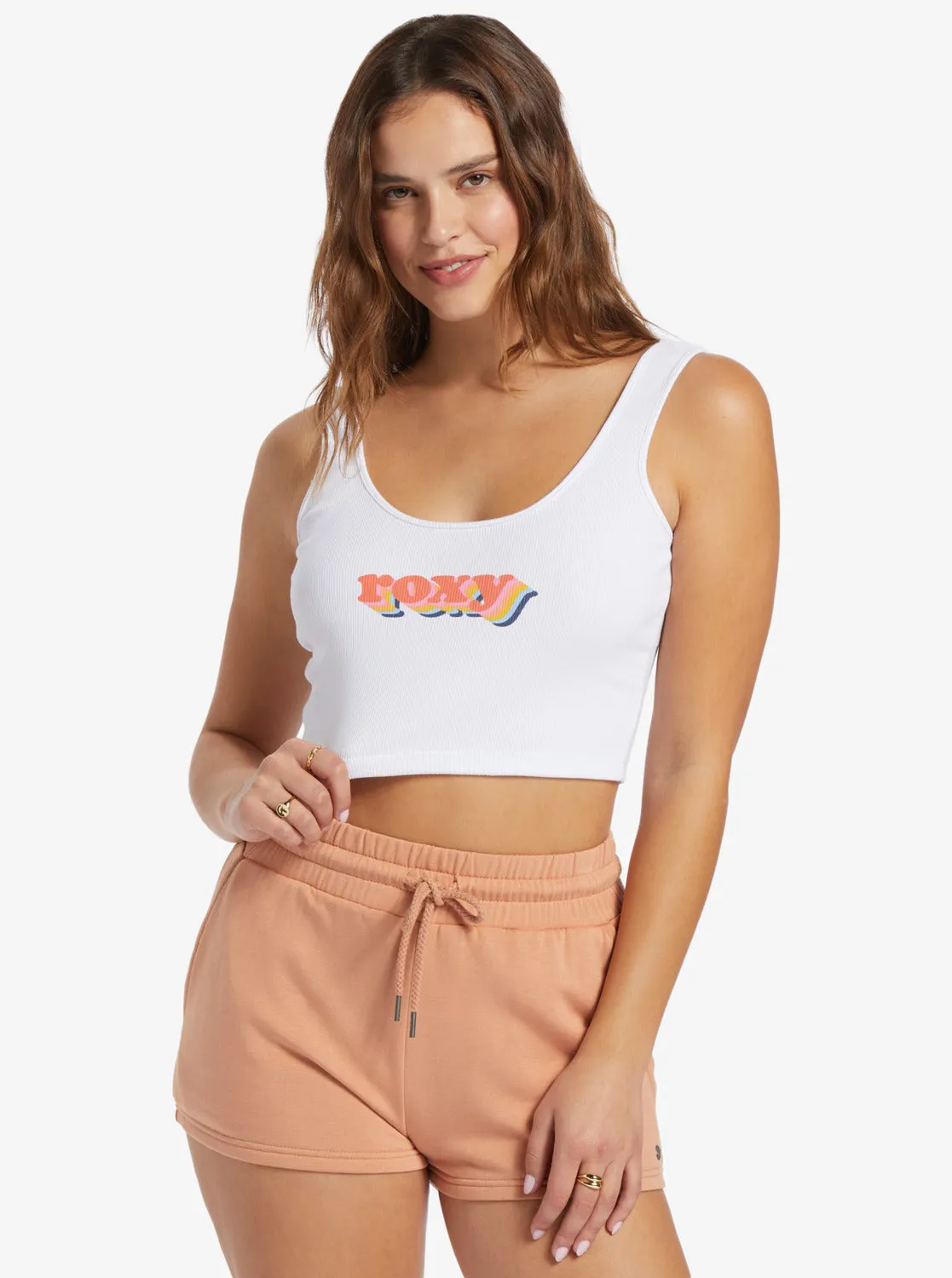 Retro Roxy Stack Tank Top - Snow White
