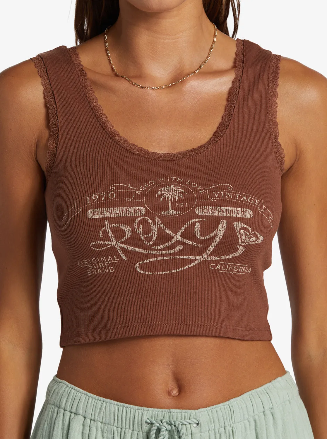 Roxy Vintage Lace Tank - Root Beer
