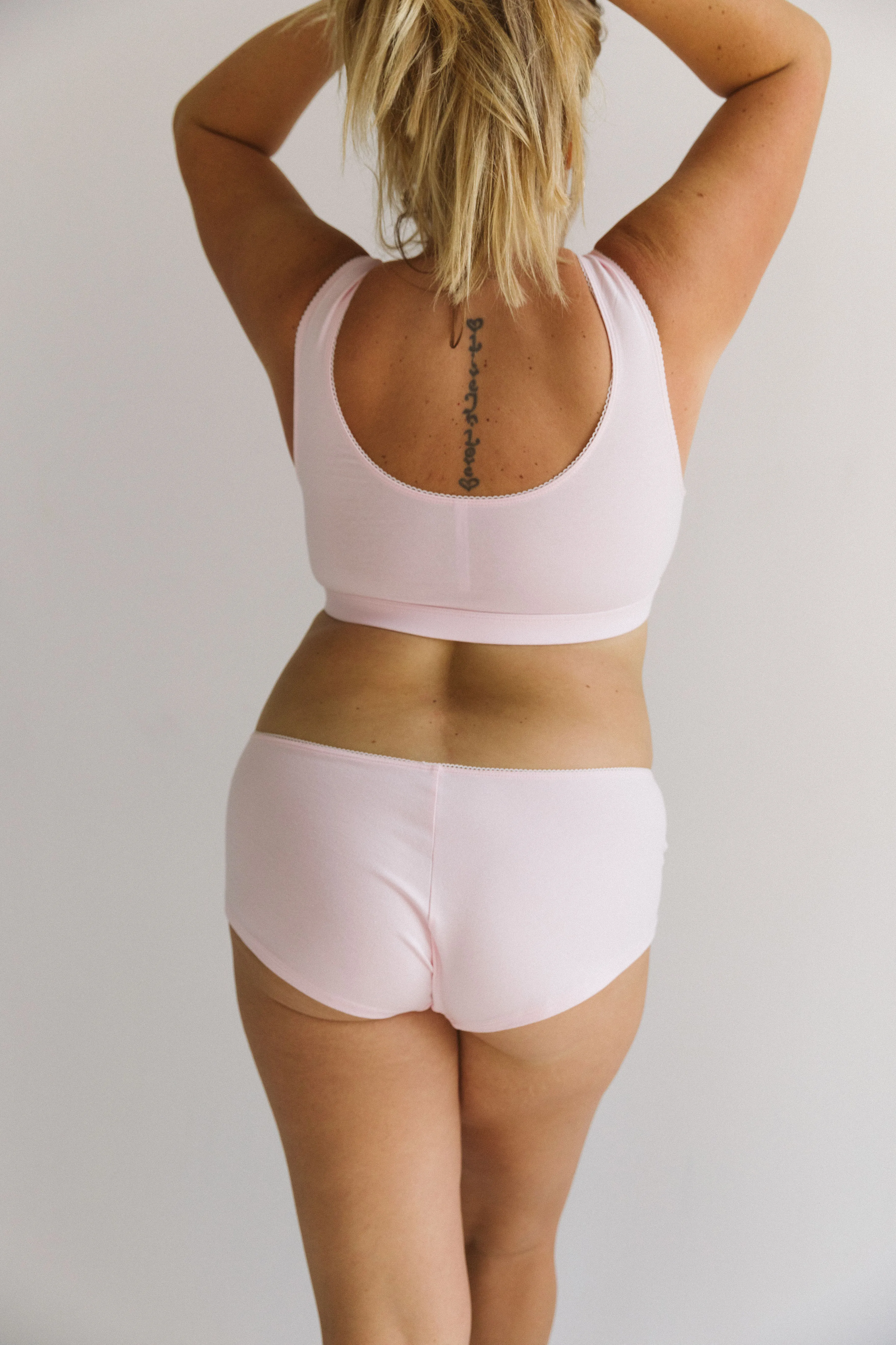 SUPPORT COTTON BRA IN BABY PINK