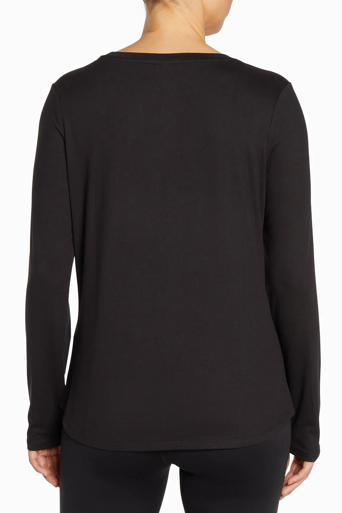 Susan Long Sleeve Jersey Top - Black