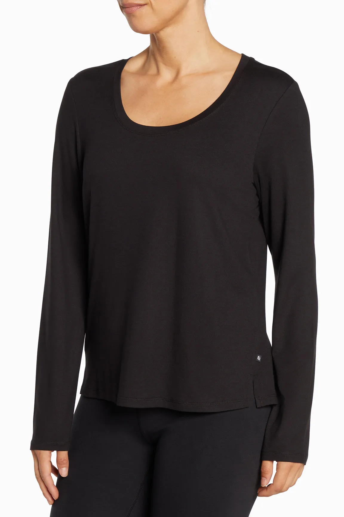 Susan Long Sleeve Jersey Top - Black