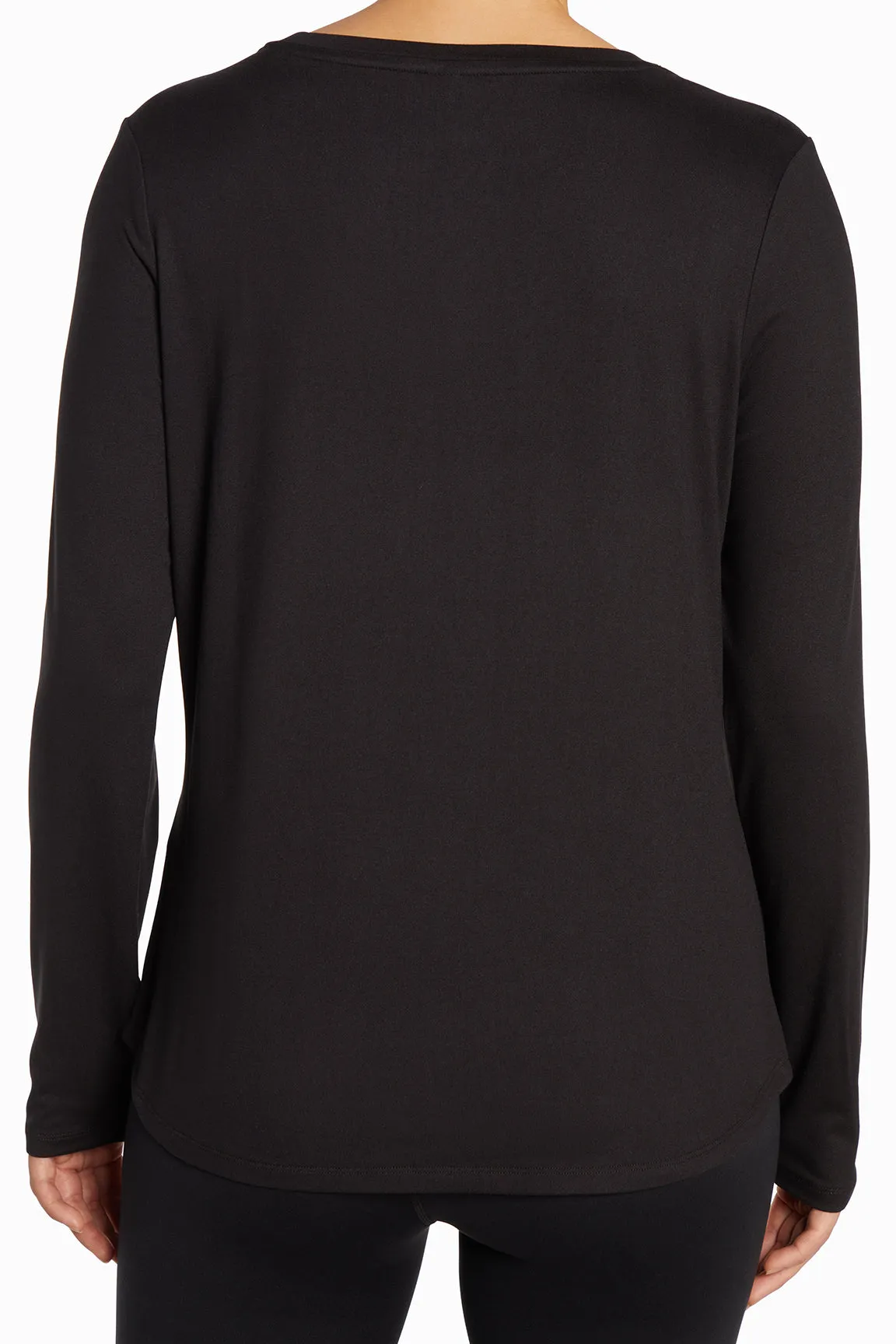 Susan Long Sleeve Jersey Top - Black
