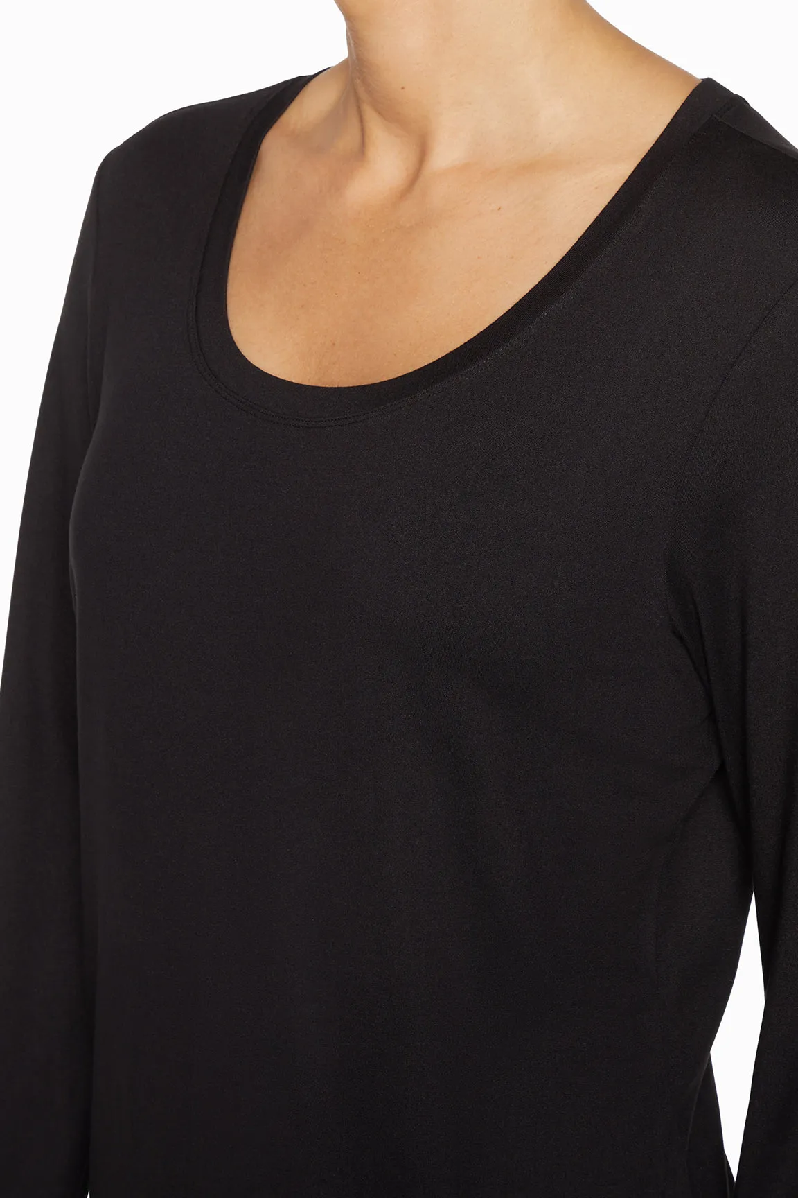 Susan Long Sleeve Jersey Top - Black
