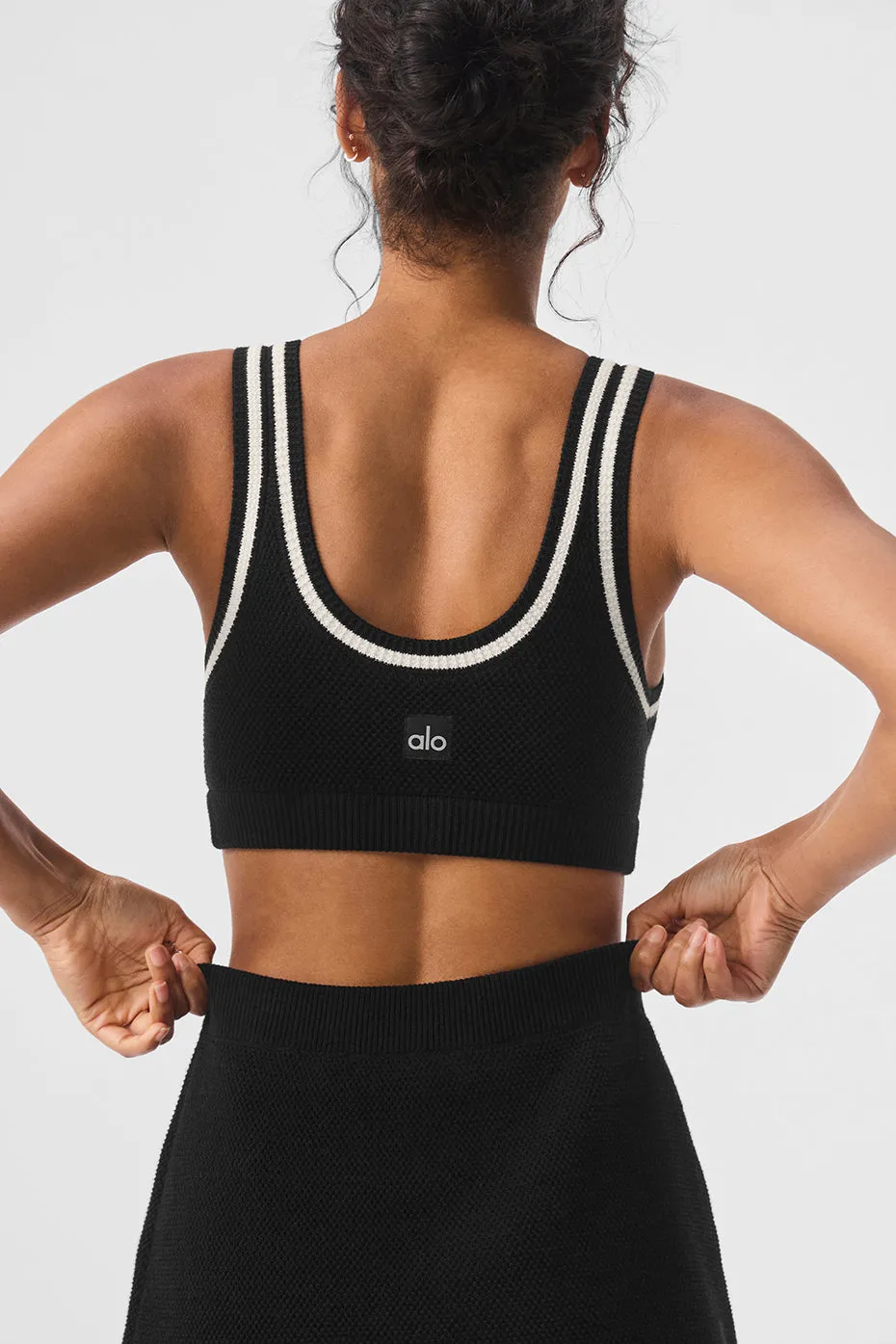 Tennis Club Sweater Knit Bra - Black/Ivory