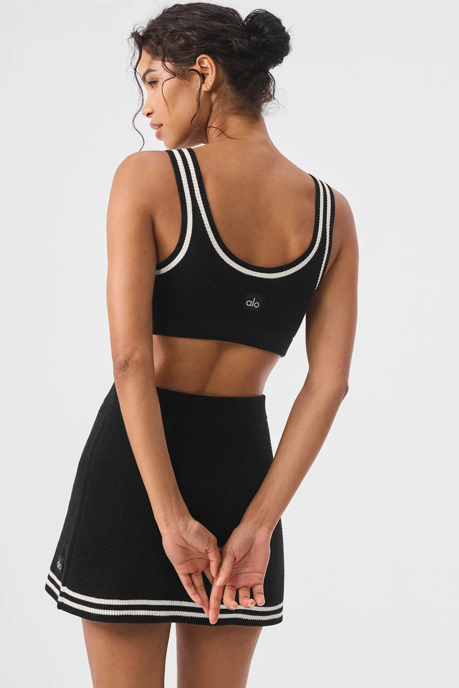 Tennis Club Sweater Knit Bra - Black/Ivory