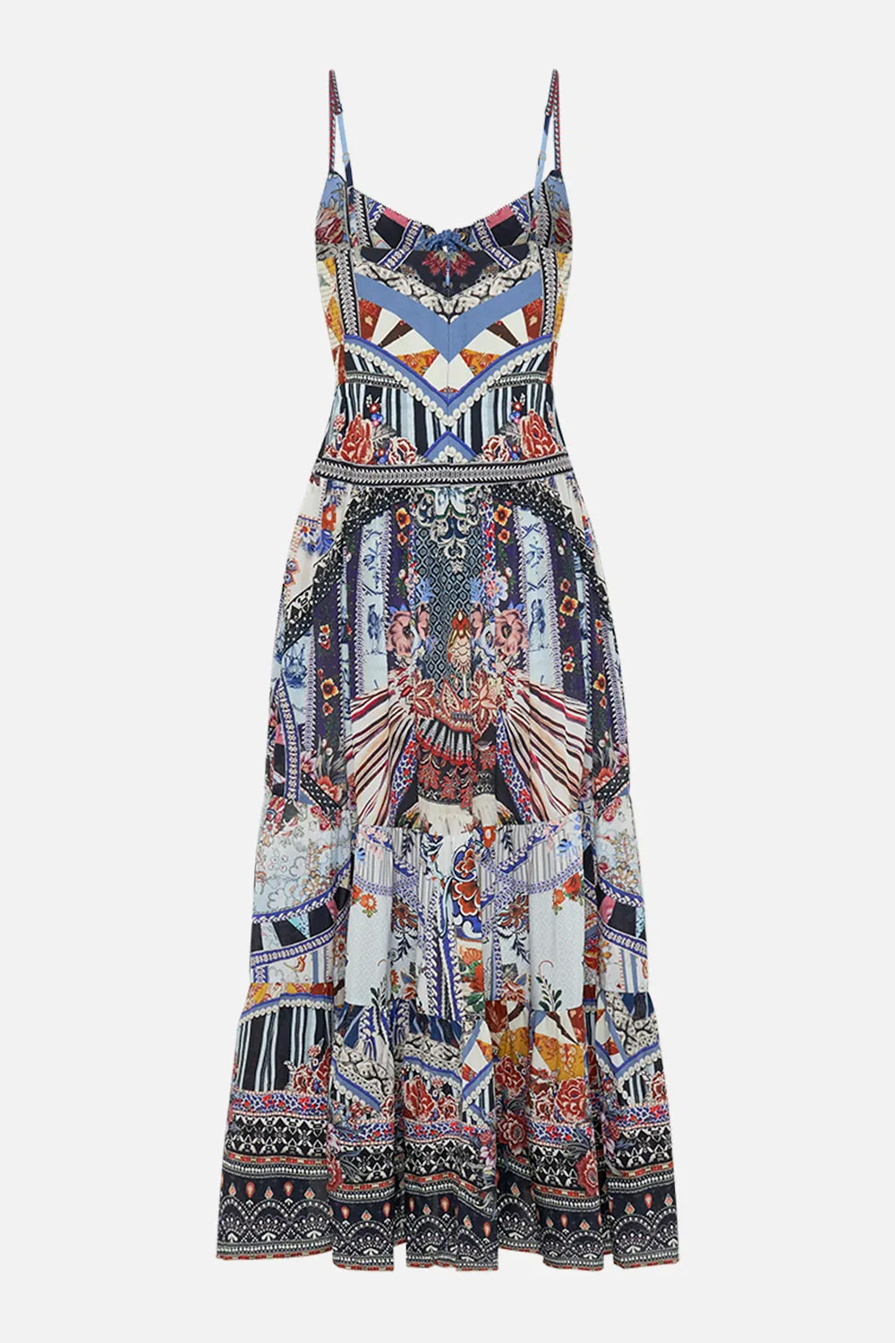 TIERED LACE UP MIDI DRESS MY FOLK ART HEART