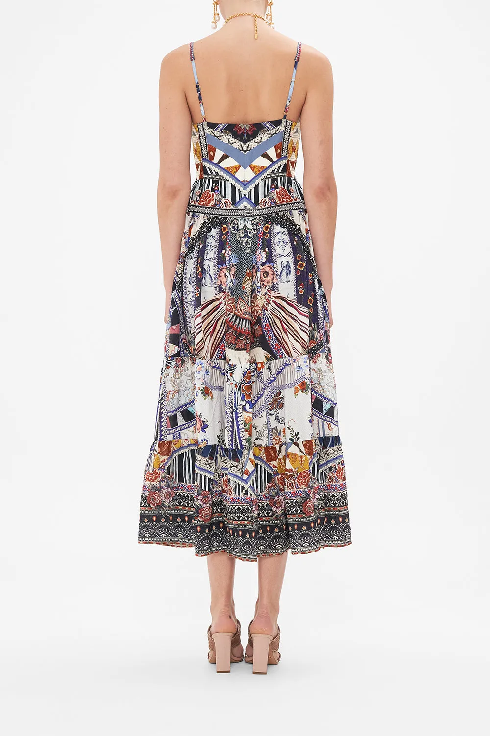 TIERED LACE UP MIDI DRESS MY FOLK ART HEART