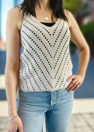 WEEKEND ADVENTURES CROCHET SWEATER TANK TOP