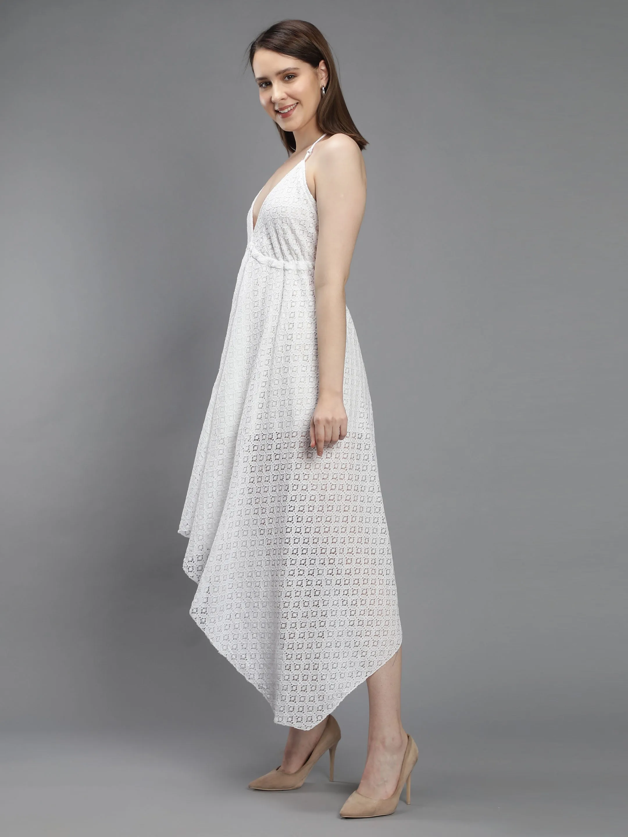 White Lace Long Beachwear Dress