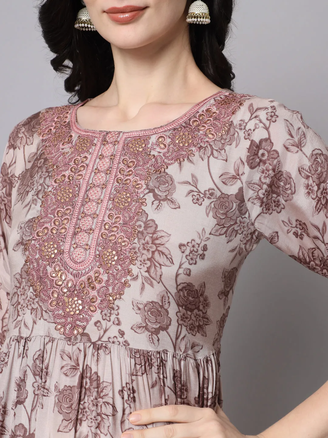Women Coffee Brown Muslin Nyara Cut A-Line Kurta