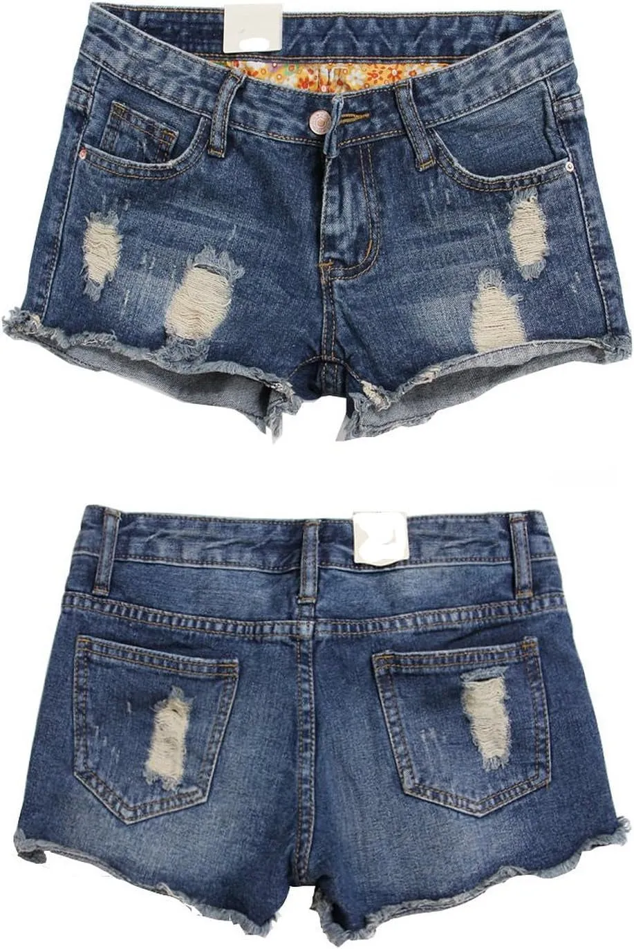 Women's Vintage Fringe Denim Shorts